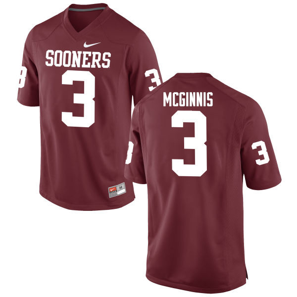 Men Oklahoma Sooners #3 Connor McGinnis College Football Jerseys Game-Crimson